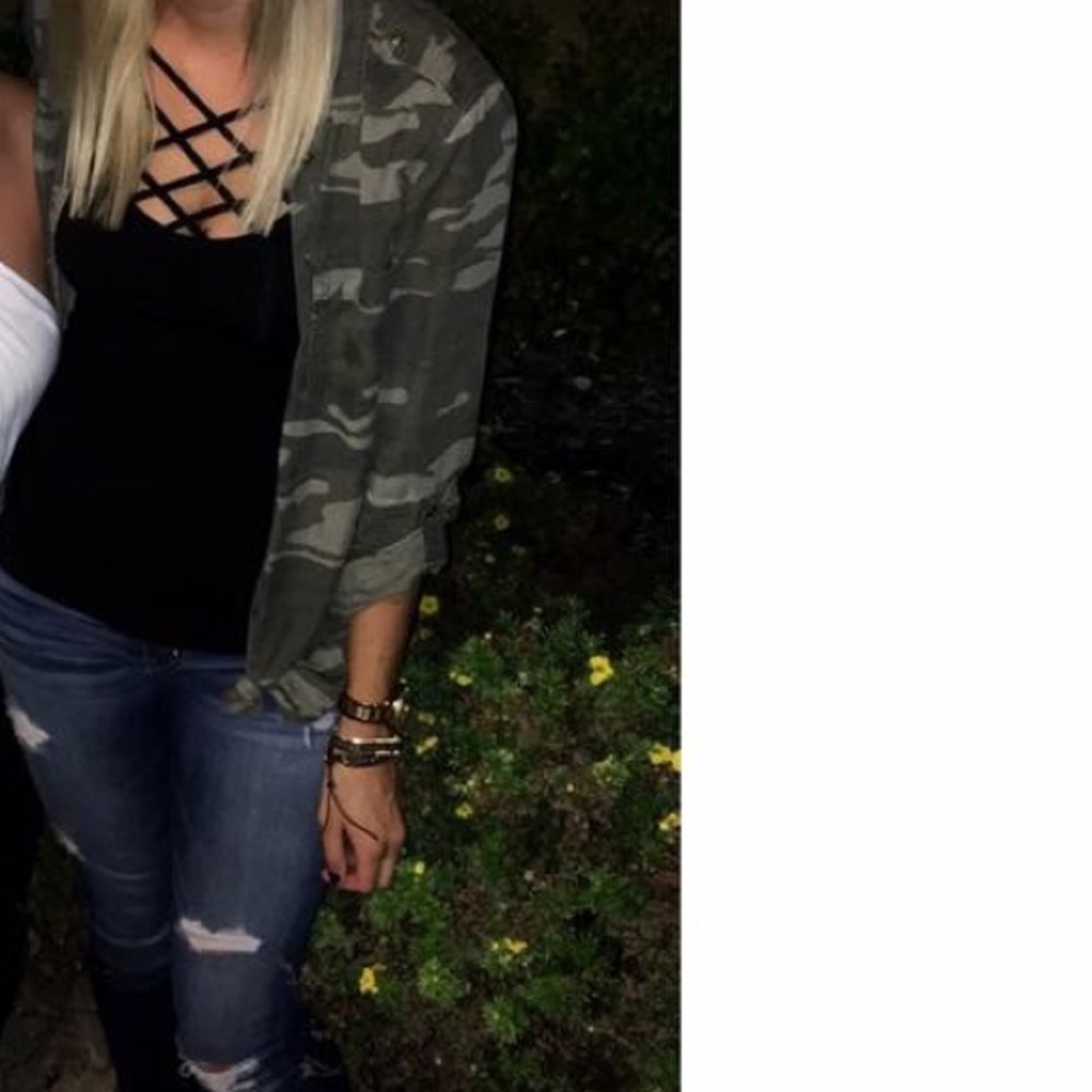 Army print button down